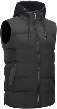 Чоловіча степкова жилетка YOUTHUP з капюшоном для активного відпочинку та зими, легка, вітронепроникна, армійного кольору (XXL)