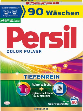 Пральний порошок Persil Color Tiefenrein для кольорових речей, 90 прань, гігієнічна свіжість, ефективний від 20°C до 60°C