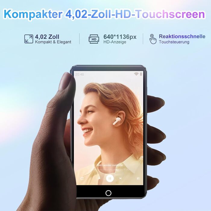 MP3 плеєр 80GB з Bluetooth, WiFi, камерою та сенсорним екраном 4.02