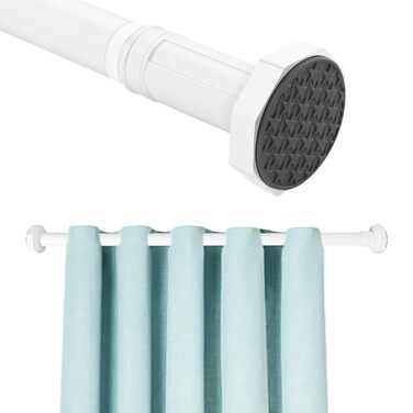 Регульована телескопічна штанга DEWEL для карнизів, душової кабіни, без свердління, 130-230 см, білий