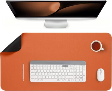 Підкладка для столу двостороння, антиковзаюча, з штучної шкіри, 40 x 80 см (сірий, салатовий) / 80 x 40 см