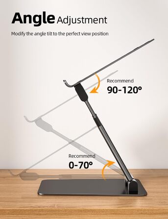 NULAXY Adjustable Laptop Stand - Ergonomic, Portable, Foldable, Supports 10kg, 10-17 inch Compatible - Space Grey