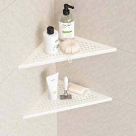 Neodrain Shower Shelf Corner Shelf Stainless Steel 304 Shower Shelf White Shower Basket for Bathroom, Kitchen, 2 Pack