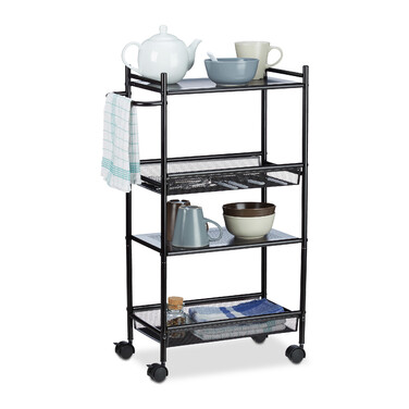 Relaxdays Narrow Rolling Cart with 4 Shelves