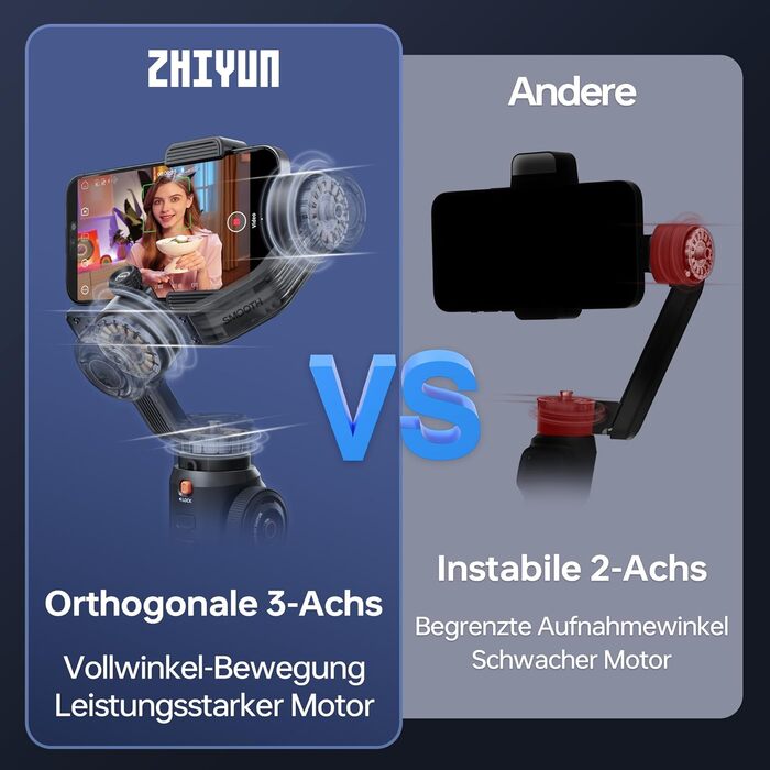 ZHIYUN Smooth 5S AI Pro: Стабілізатор для смартфона з AI, 3-осьовий, зі штативом, трекером, світлом, для зйомки Vlog, YouTube, TikTok