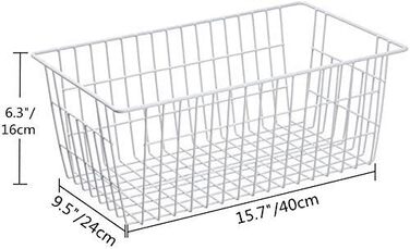 SANNO SANNO Wire Storage Baskets Freezer Baskets Farmhouse Organizer Storage Containers Large Organizer Containers for Pantry Organization Storage Baskets Rack with Handles - Set of 2