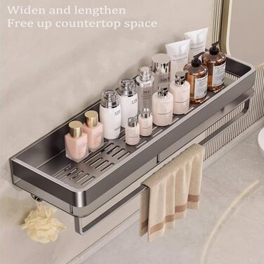 FOLAI Двосекційна кутова поличка для душу без свердління, 30 см, з нержавіючої сталі, сіра. Органайзер для ванної кімнати, швидка сушка, шампунь, тримач для душу.