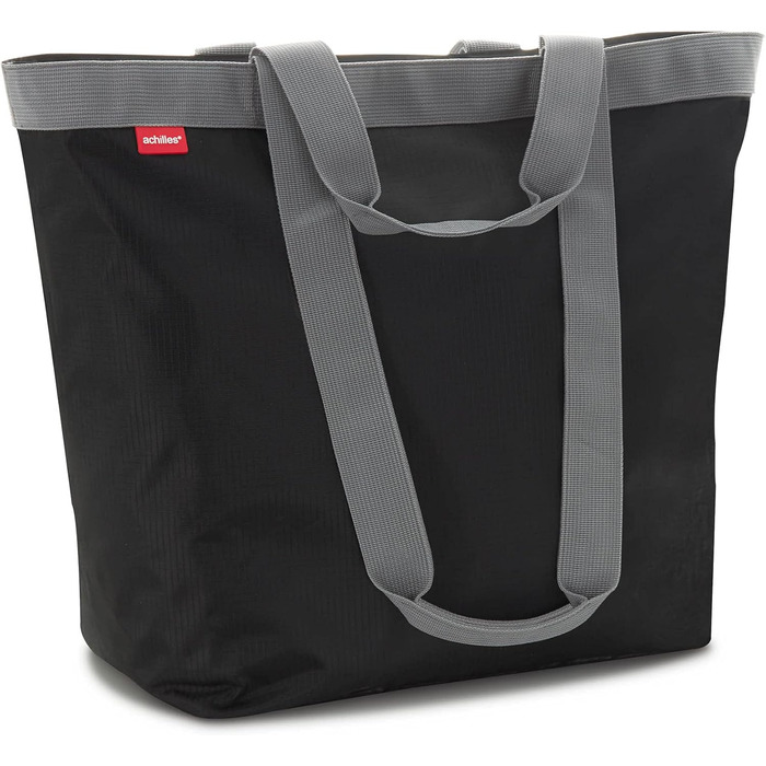 Achilles shopping bag, leisure bag, tote bag made of polyester with zipper, washable & reusable for shopping, sports, pool, beach, 51 cm x 20 cm x 40 cm