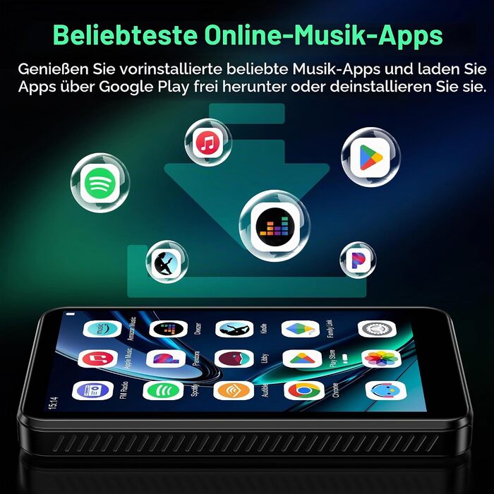 MP3 плеєр SWOFY з Bluetooth та WiFi, 4.0
