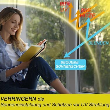 Сонцезахисна дзеркальна плівка на вікна UV, термозахист, самоклеюча, для внутрішнього та зовнішнього використання, 44.3x200 см, срібляста