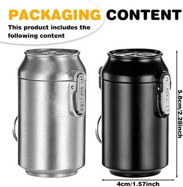 2 Piece Portable Ashtrays for On the Go: 5.8 * 4cm Odor-Proof Ashtrays with Lid and Keychain, Mobile Portable Ashtray Travel Ashtray for Outdoors Camping (Black+Gray)
