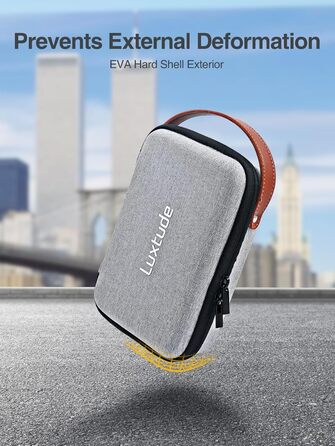 Органайзер для кабелів Luxtude: кейс для подорожей, захисний чохол для зарядних пристроїв, Powerbank, жорстких дисків (сірий)