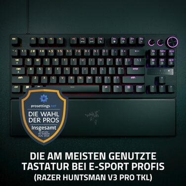 Клавіатура Razer Huntsman V3 Pro TKL Mercury: 60% механічна з оптичними перемикачами Red, Doubleshot PBT, USB-C, QWERTY US-Layout