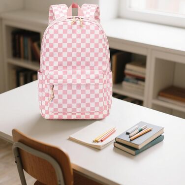 Шкільний рюкзак LEDAOU для хлопчиків та дівчаток-підлітків, білий з ромашками та чорний, рожево-білий, рюкзак для щоденного використання та відпочинку