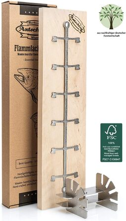 Axtschlag Birch Wood Fire Pit Log Grate - Essential Line, Extra Strong, Adjustable Stainless Steel Holder for Fire Bowl, Fire Ton, Fire Basket
