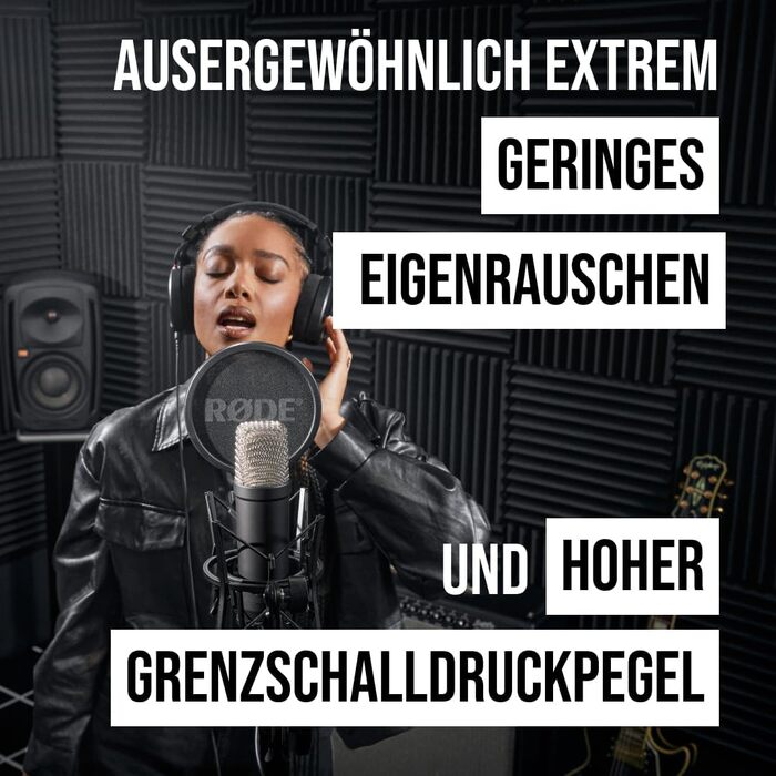 Мікрофон RØDE NT1 Signature Series: конденсаторний, з поп-фільтром, XLR-кабель для запису вокалу, музики, стрімінгу та подкастингу, чорний