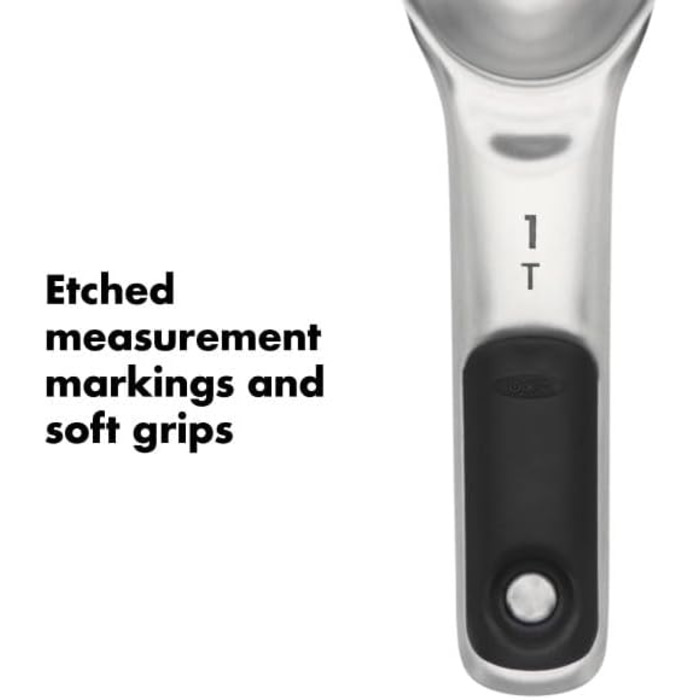 Мірні ложки OXO Good Grips з магнітним закриттям, 4 шт., нержавіюча сталь
