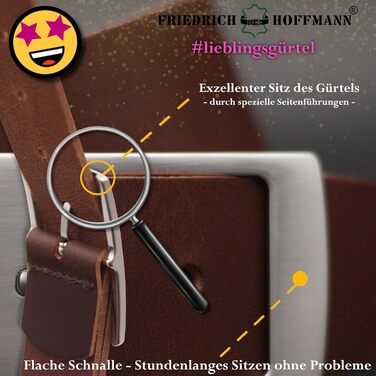 Жіночий шкіряний ремінь Friedrich Hoffmann, ширина 4 см, коричневий, 120 см (зроблено в Німеччині)