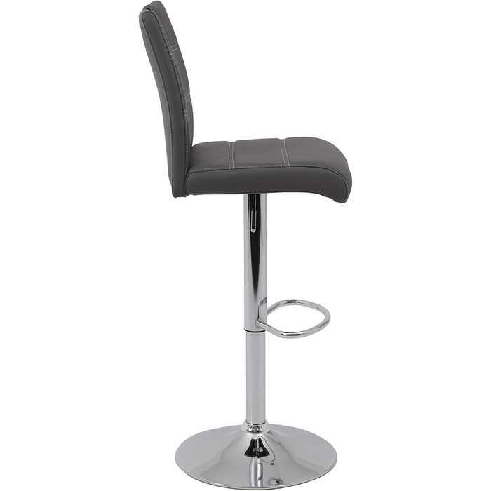 Hela Miranda Bar Stools - 2 Pack, Adjustable Height, 360° Swivel, Grey Faux Leather - Bistro Chairs