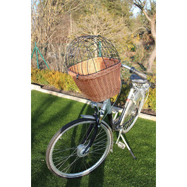 Корзина для велосипеда для собак з ручки з лози з металевою сіткою XL/XXL. Корзина для тварин, велосипедна корзина, натуральний матеріал (без подушки).