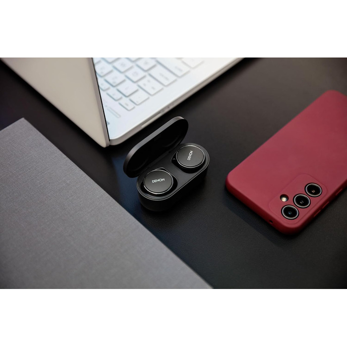 Навушники бездротові Denon PerL Pro Premium чорні з шумозаглушенням та адаптивним звуком Masimo