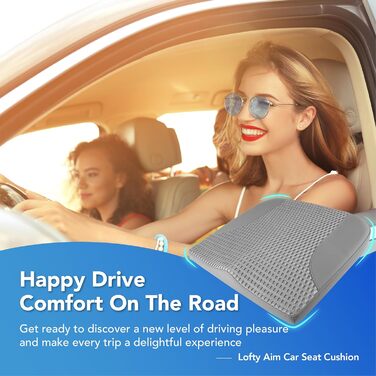 Подушка для сидіння в авто з Memory Foam для спини та куприка, шкіряна, 4D сітка, темно-сіра