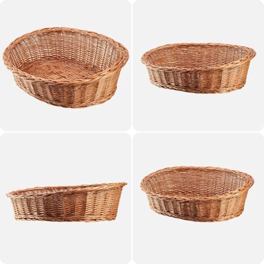 КADAX Лежанка для собак та котів з лози, природний колір, лежанка для собак, котячий кошик, лежак для тварин, лежанка для собак, місце для сну собаки, кошик для відпочинку (11x50x38 см)