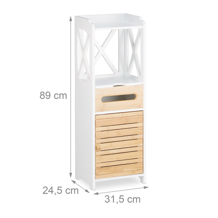 Relaxdays Small Side Table Cabinet with 5 Shelves