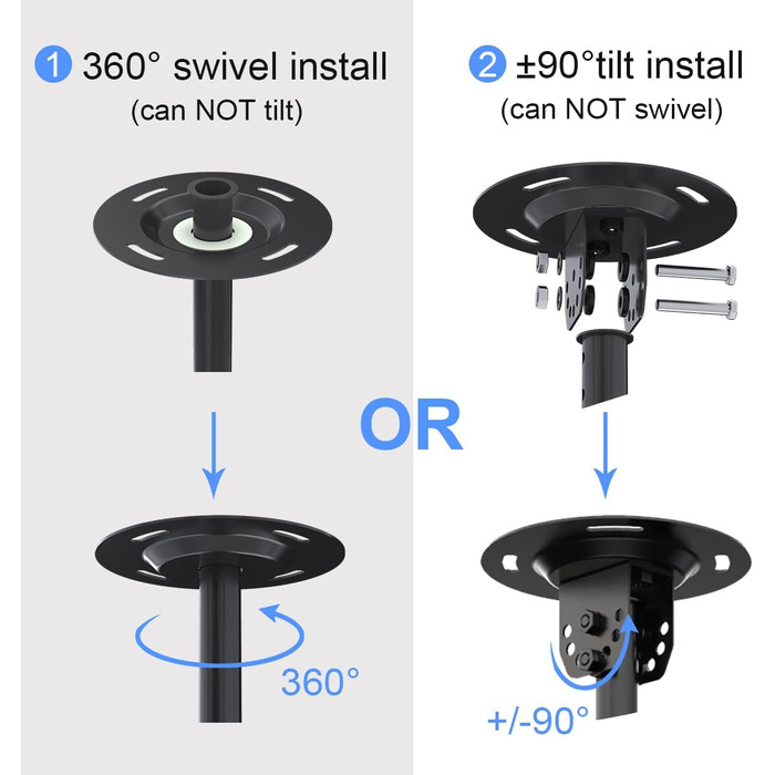 Suptek Height Adjustable TV Wall Mount for LCD LED Plasma Flat Screens - Tilting & Swivel (37-75 inch)
