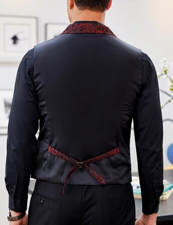 COOFANDY Жилет чоловічий з візерунком пає, вікторіанський, готичний, стимпанк, формальний, смокінг з гострим лаплями, колір вишневий M