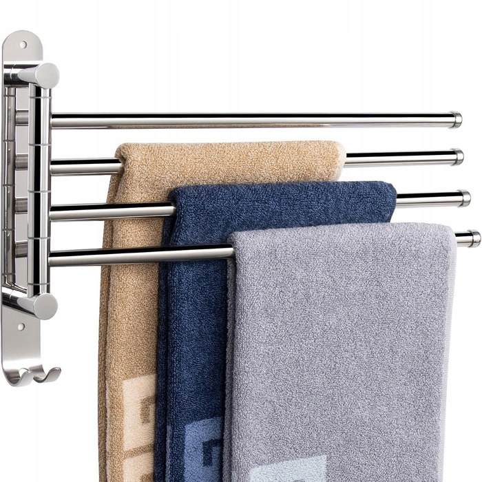 Поворотний вішак для рушників у ванну кімнату, настінний тримач-гачок