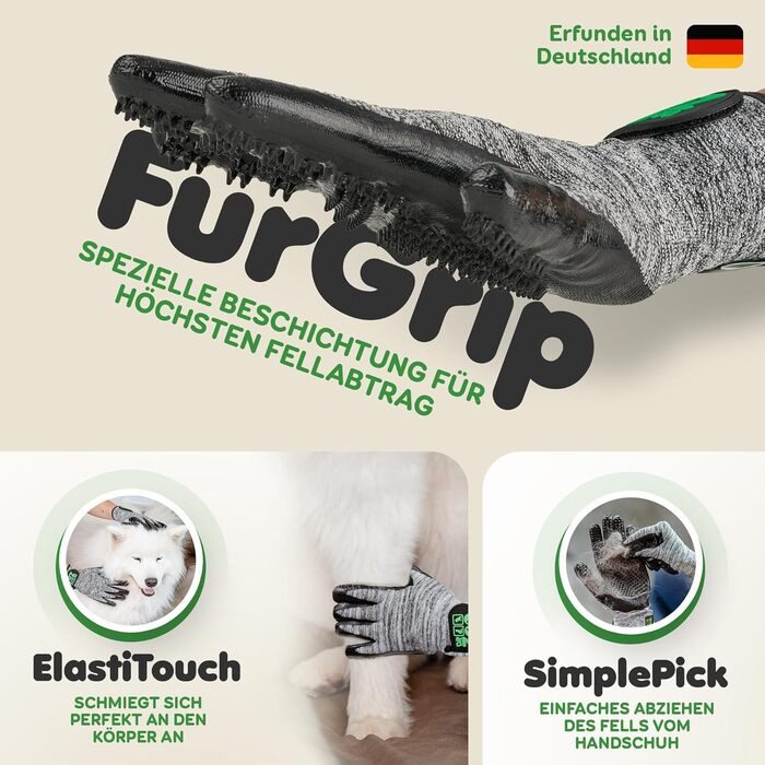 Рукавичка для грумінгу тварин DR Zoo (1 шт, M) - для котів, собак, коней - рукавичка для видалення шерсті, щітка-рукавичка