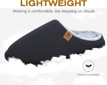 Чоловічі халапи ONCAI з піною Memory Foam, халапи для дому, антиковзкі, чорні, розмір EU 46