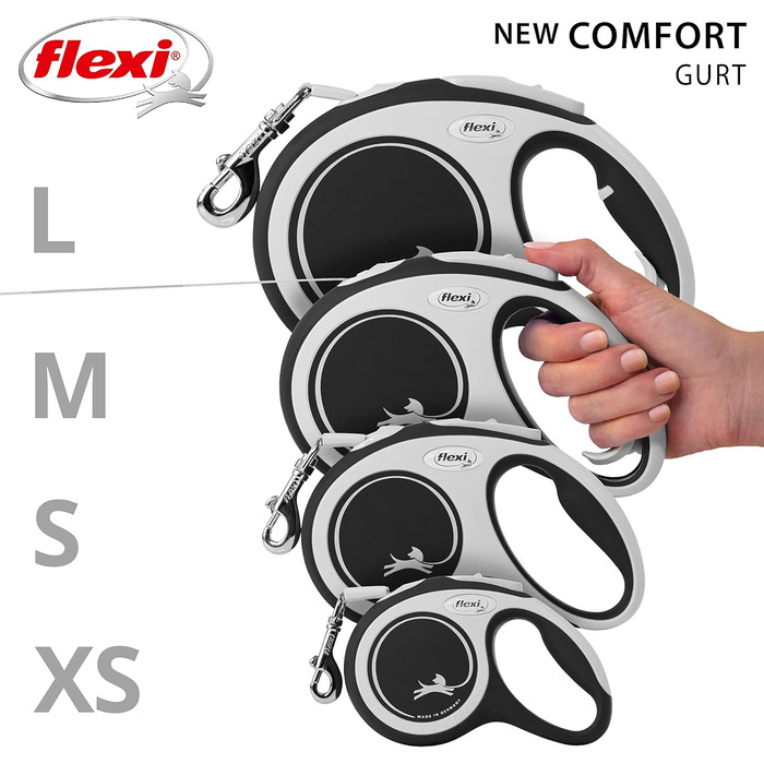 Flexi Comfort L рулетка для собак до 50 кг, 8 м, чорна