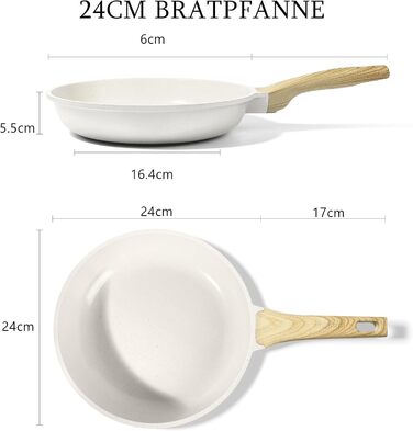 Гіпп Сковорода керамічна 24 см з антипригарним покриттям, для всіх типів плит, без PFOA/PFOS, біла