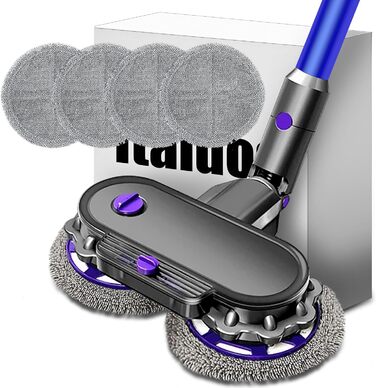 Насадка Italdos 3-в-1 для пилососів Dyson V7 V8 V10 V11 V15: миття, полірування, 4 мікрофібрових серветок, бак для води