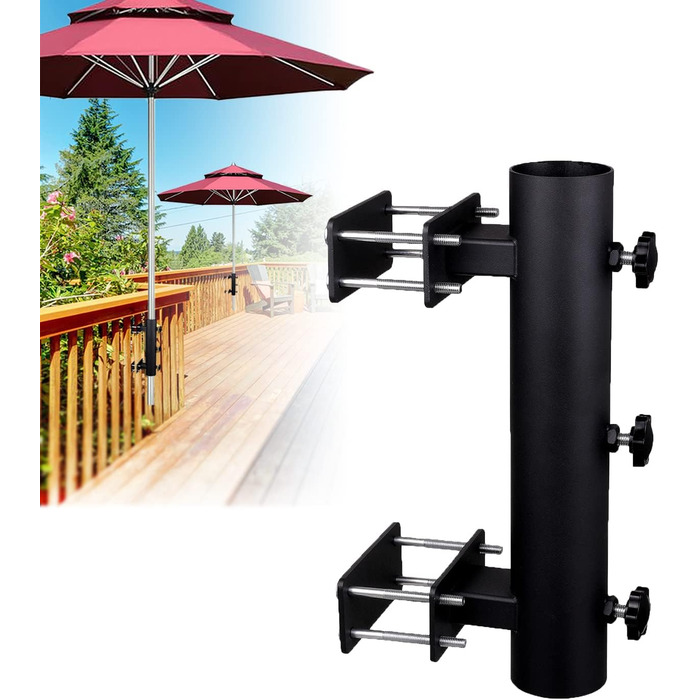 VANROUG Durable Umbrella Holder, Patio Umbrella Stand, Umbrella Stand, Bench, Buddy, Umbrella Holder, Fixed Clip, Umbrella Clamp for Deck, Railing, Beach, Courtyard, Boats, Hatches