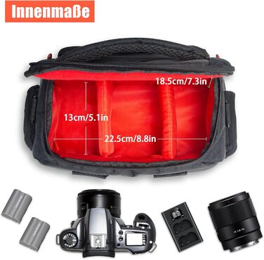 Сумка для камери FOSOTO велика, на плече, сумісна з Nikon d5600 d3500 D3200 D3300, Canon, Sony, водонепроникна
