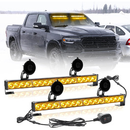 ROUTEKING LED аварійна стробоскопічна світлова панель 42,7 см, 32 LED, 23 режими, сигнальна мигалка для лобового скла, жовта