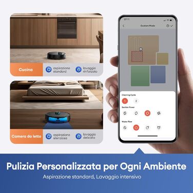 Робот-пилосос Ultenic з функцією миття 6000Pa, LiDAR-навігація, 3-в-1, 150 хв роботи, керування через додаток, для шерсті тварин, килимів та твердих підлог