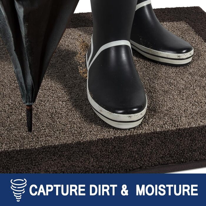 При Entrance килимок для бруду FCSDETAIL 60 x 90 см, вологопоглинаючий та антиковзаючий килимок для входу, собак та дому, коричневий