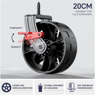 Візок-садок EVER ADVANCED XXL 225л (до 150кг) з гальмами, дахом, колесами 20x8см – для кемпінгу, пляжу, покупок, транспортування тварин (Синій, Великий)