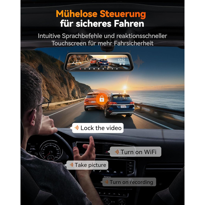 Відеореєстратор-дзеркало WOLFBOX M40 10