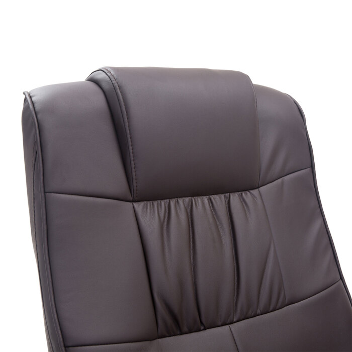 HOMCOM Massage Chair with Ottoman, Swivel Recliner with Massage Function, Electric TV Chair with Reclining Function, Remote Control, Faux Leather, Brown