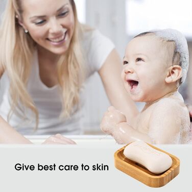 Набір з 2 дерев'яних підставок для мила з бамбука GuanJune для ванної кімнати та кухні