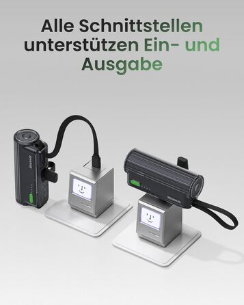 Power Bank SHARGE Flow Mini 2 22.5W: Компактний акумулятор з інтегрованим кабелем для iPhone та Galaxy, USB-C та Lightning
