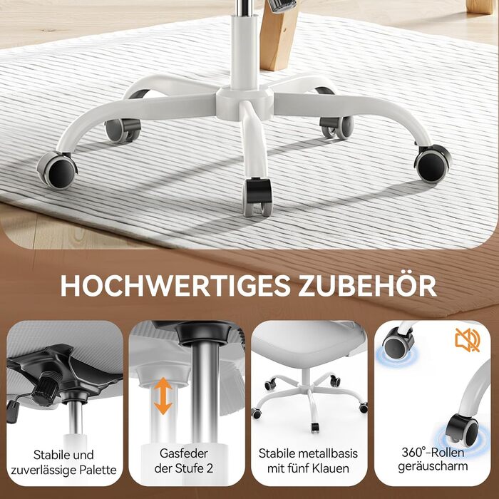 Офісний стіл Naspaulro: ергономічне крісло з регульованою підголівником, підлокітниками та підтримкою попереку. Динамічний поворотний стіл з дихаючою сіткою для дому та офісу (Сірий 2, без підголівника)