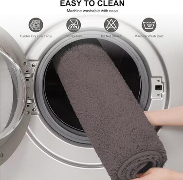 Килимок для ванної кімнати 40x60 см, антиковзаючий, м'який, швидковисихаючий, з високим ворсом, з мікрофібри для ванни, душу та ванної кімнати (прямокутний, колір: кава)