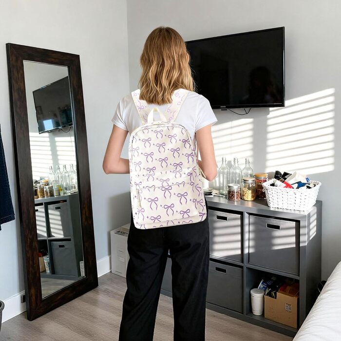 Жіночий рюкзак для ноутбука та школи, легкий та стильний (фіолетовий)