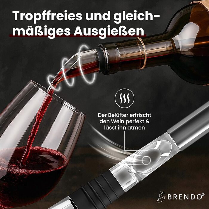 Охолоджувач для пляшок та шампанського Brendo Weinkühler з нержавіючої сталі (набір 2 шт.) | Охолоджувач для вина, шампанського, білого вина | Подарунковий набір для чоловіків та жінок